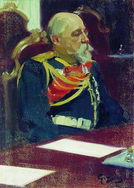 Portrait of the Governor-General of Finland and member of State Council Nikolai Ivanovich Bobrikov. Study for the picture Formal Session of the State 